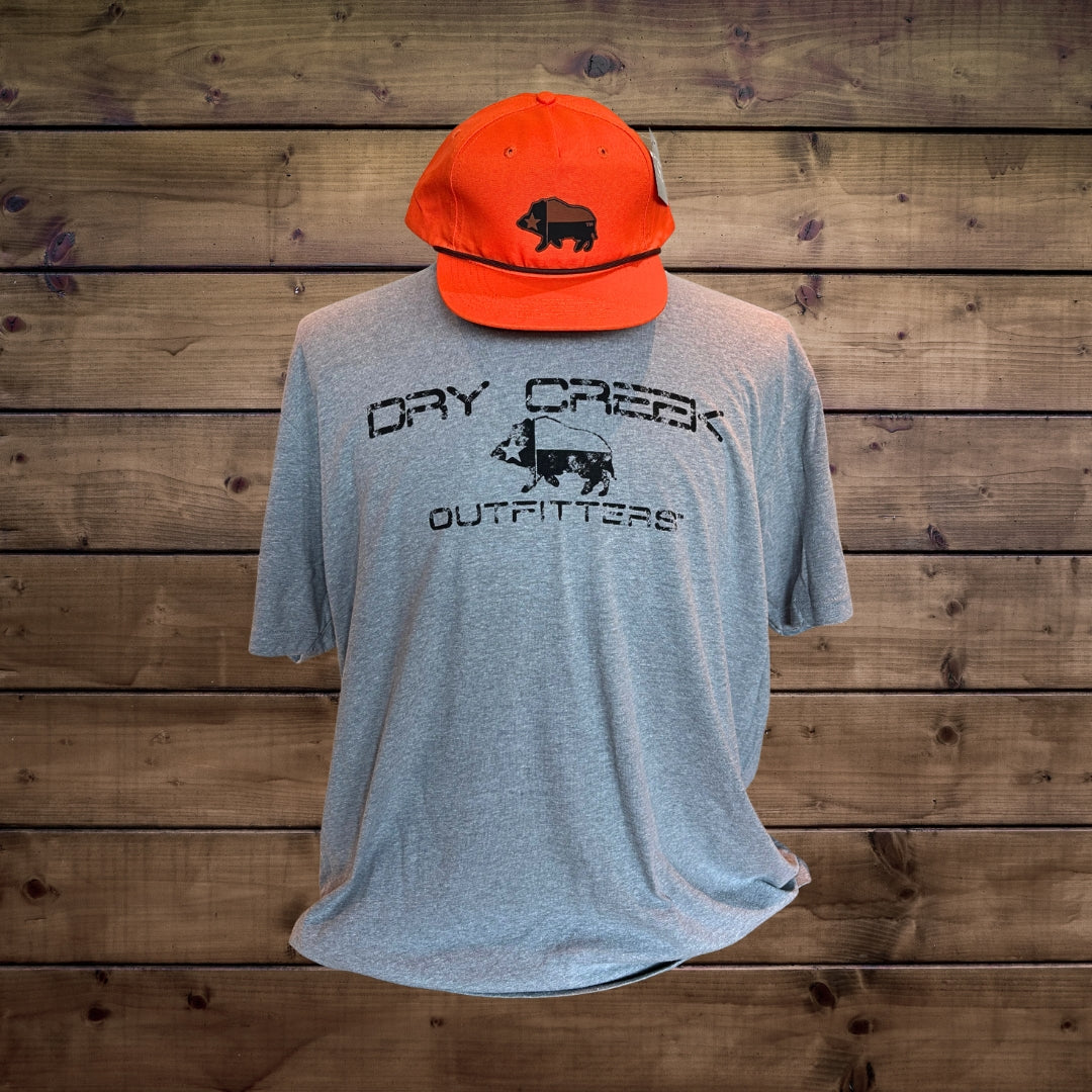 Next Level Apparel Heather Gray Tee with Black Logo