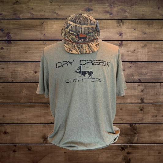 Next Level Apparel Sage Green Tee with Black Logo
