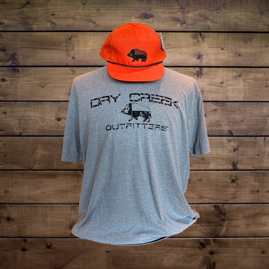 Next Level Apparel Heather Gray Tee with Black Logo
